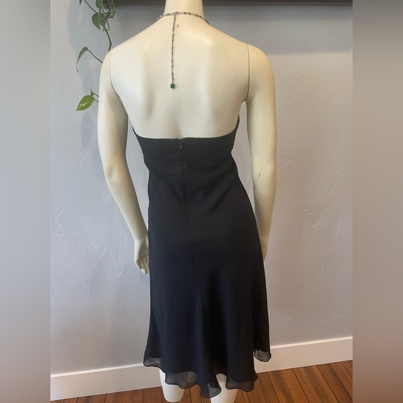Women’s Y2K Cache  Black Halter Dress with Jewel Detail size 2 - Picture 3 of 8